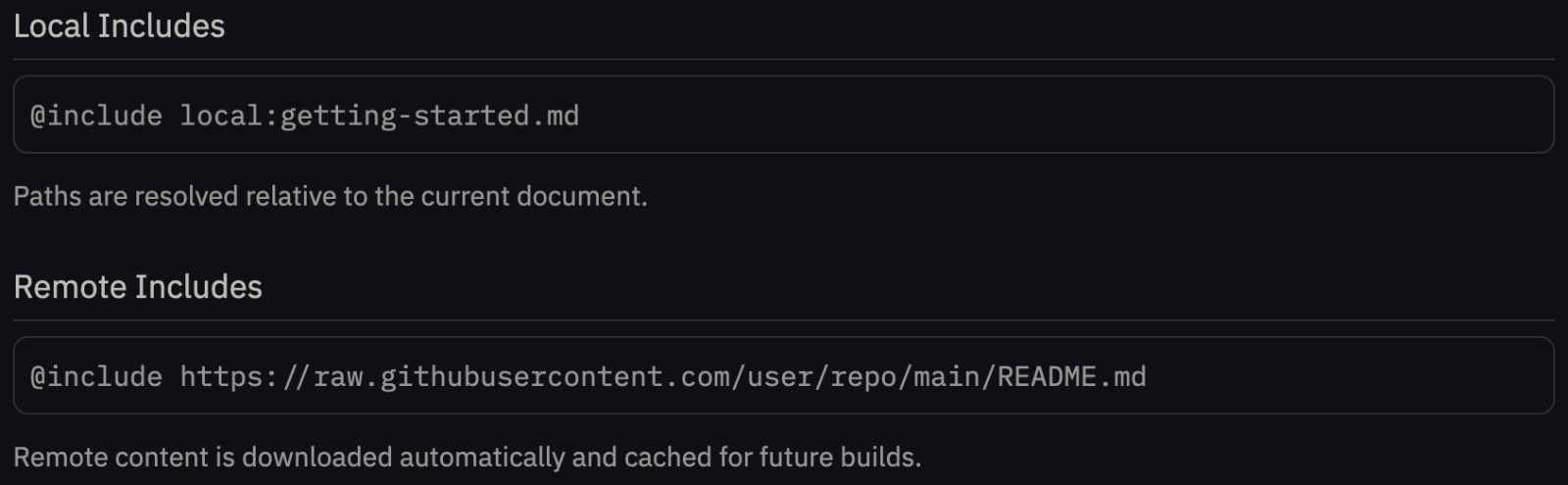 include command